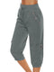 Drawstring Capri Pants with Side Pockets
