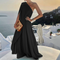 Sleeveless Halter Neck Maxi Dress with Flowing Silhouette