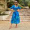 Women’s Puff-Sleeve Floral Midi Dress