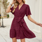 Women’s Short-Sleeve Textured Wrap Dress