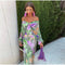 Women’s Off-Shoulder Floral Maxi Dress with Matching Shawl