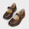 Nell - Vintage Leather Shoes with Strap and Comfort Sole