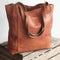 Leather Tote Bag with Open Main Compartment
