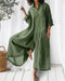 Oversize casual hør-jumpsuit med knapper til kvinder | Ideel til sommer