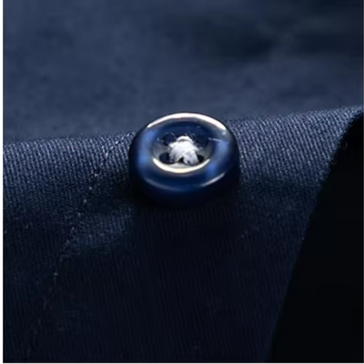 Slim Fit langærmet herreskjorte med kontrastfarvet krave og lommer | Perfekt til alle årstider
