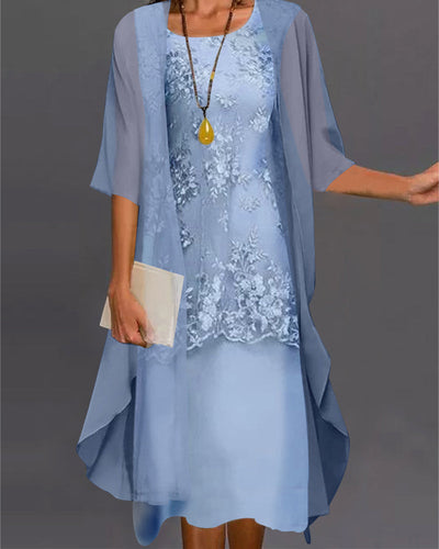 Elegant Chiffonkjole i 2 dele