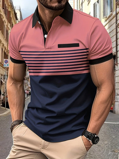 Louis｜Men's summer polo with stripes