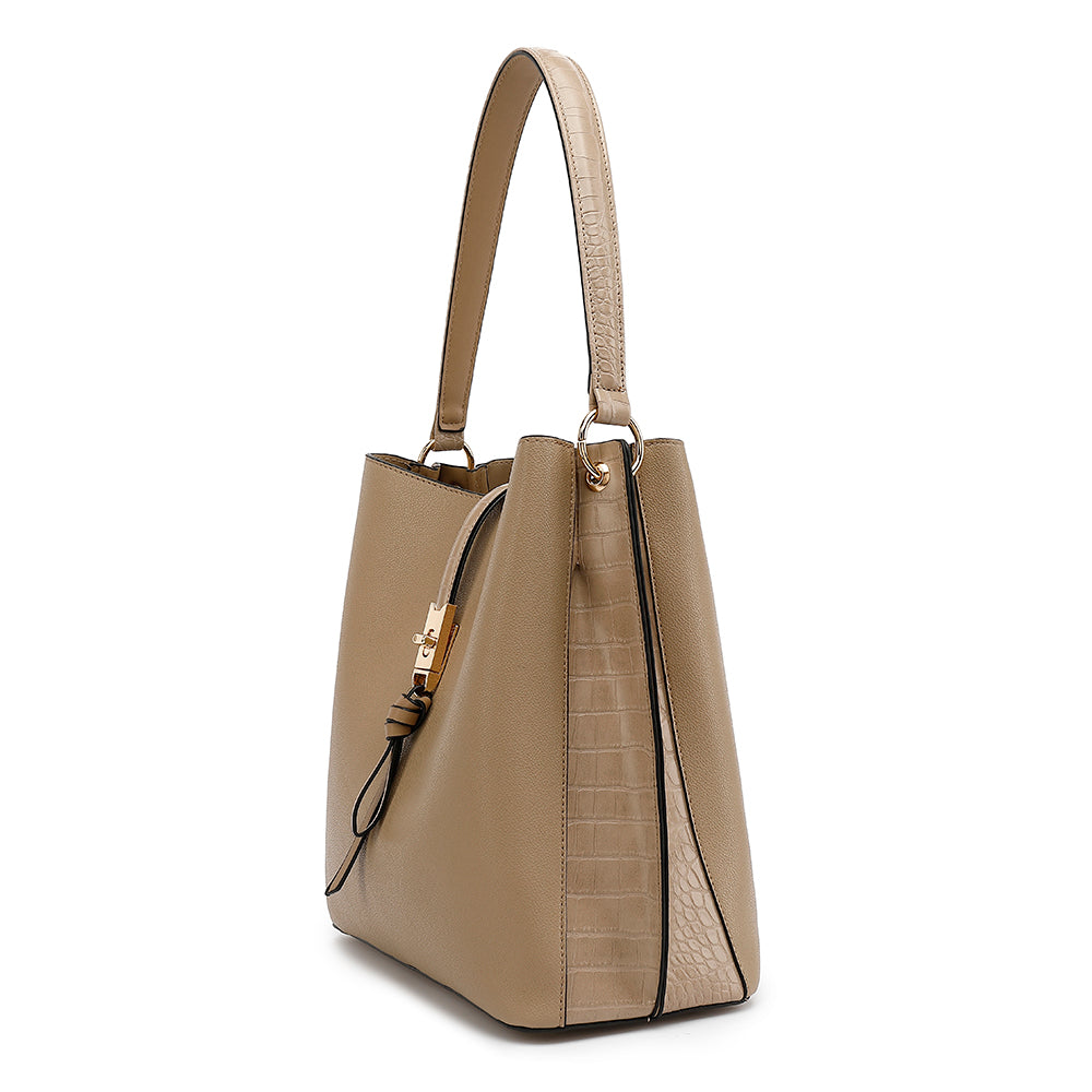 Women - Hobo Hand Bag - Croco Inserts - Chic Style