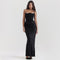 Katie Women's Evening Dress - Strapless Long Dress with Exposed Back and Elegant Waisted Cut