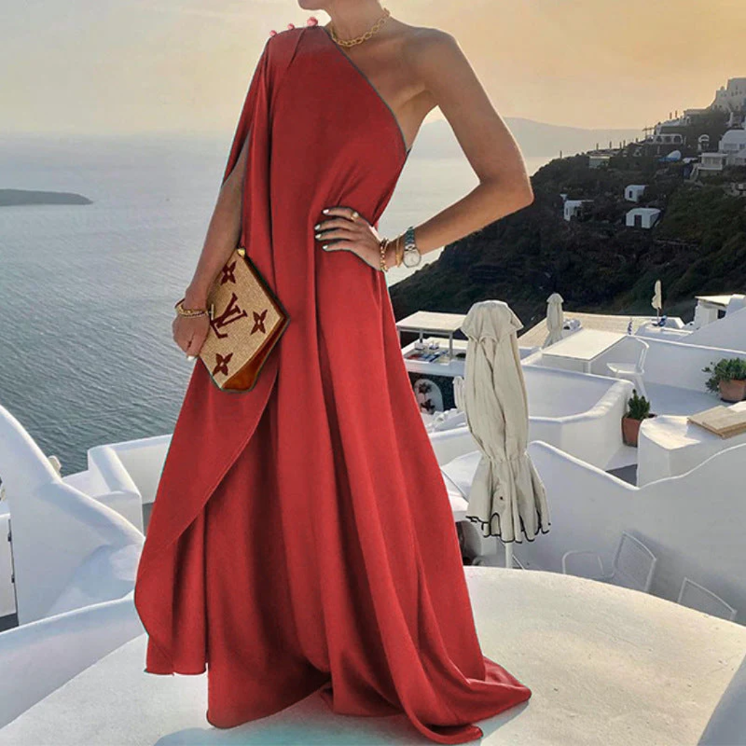 Sleeveless Halter Neck Maxi Dress with Flowing Silhouette