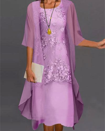 Elegant Chiffonkjole i 2 dele