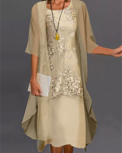Elegant Chiffonkjole i 2 dele