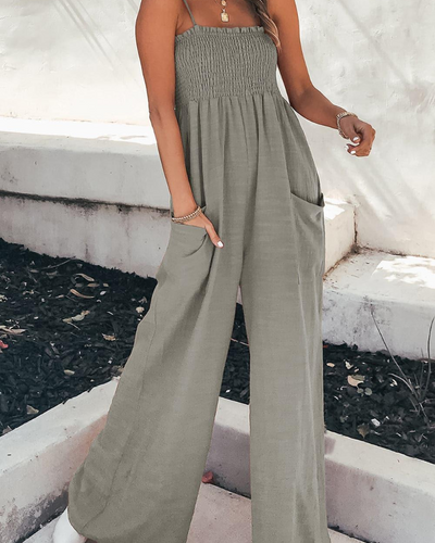 Edwina - Chic Smocked Jumpsuit
