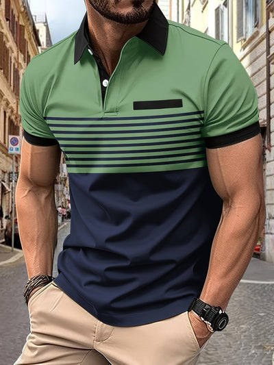 Louis｜Men's summer polo with stripes