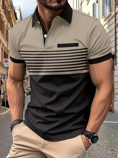 Louis｜Men's summer polo with stripes