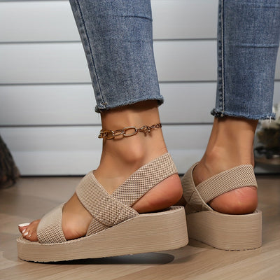 Smarte og behagelige damesandaler - sommer-slip-ons med platform og tyk sål og rund næse