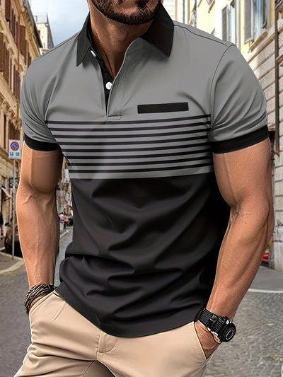 Louis｜Men's summer polo with stripes