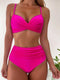 Cea Women's Swimsuit - Two-Piece Costume with Tropical Pattern and Neckline