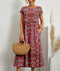 Frances Women's Midi Dress - Elegant Floral Dress in Breathable Fabric with a Feminine Cut