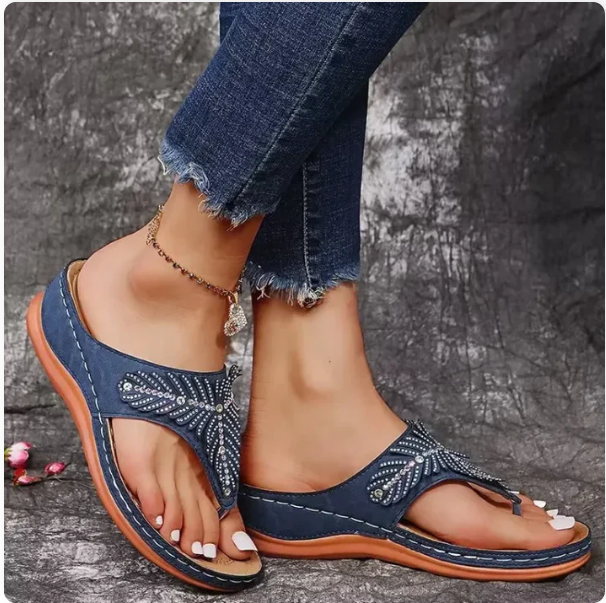 Elisa Women's Orthopedic Flip Flops - Comfortable Sandals with Ergonomic Supportive Sole
