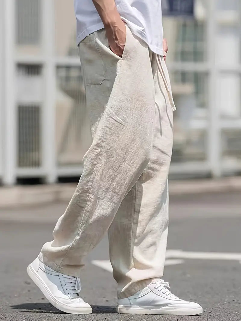 Liam Men's Linen Pants - Baggy Summer Pants with Breathable Comfort and Durable Finish