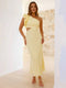 Shamine Women's Evening Dress - Long Asymmetrical One Shoulder Dress with Elegant Cutouts and Sleeveless.