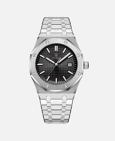 Elegant 41mm men's wristwatch with stainless steel case