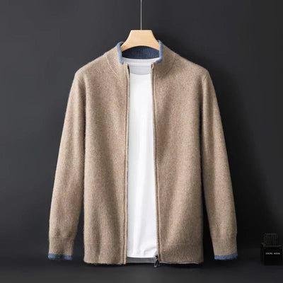 Cashmere-jakke med lynlås til mænd Varm og stilfuld