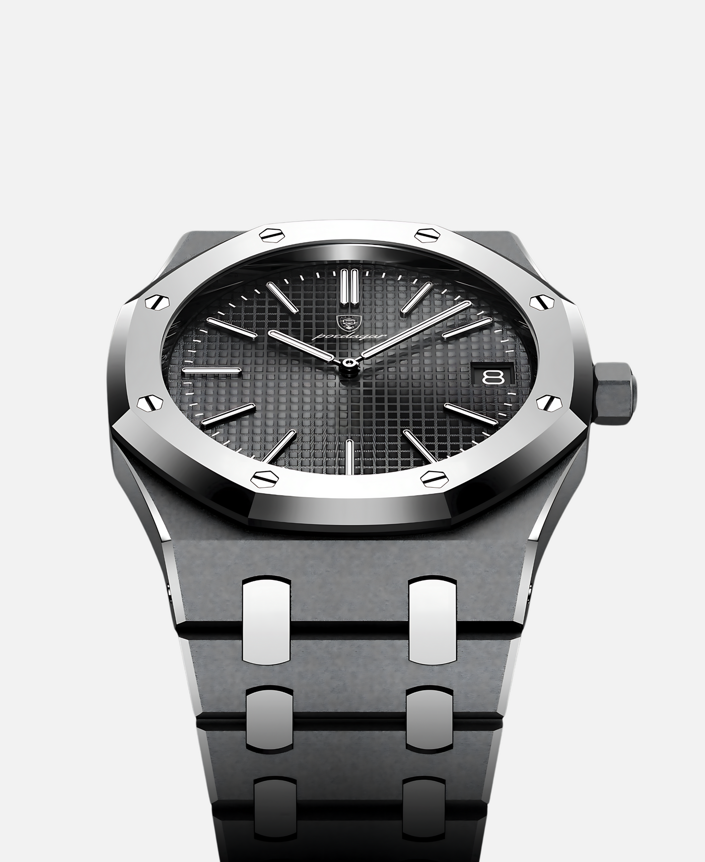 Elegant 41mm men's wristwatch with stainless steel case