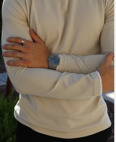 Elegant 41mm men's wristwatch with stainless steel case