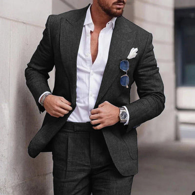 Men's 2-piece linen wedding suit