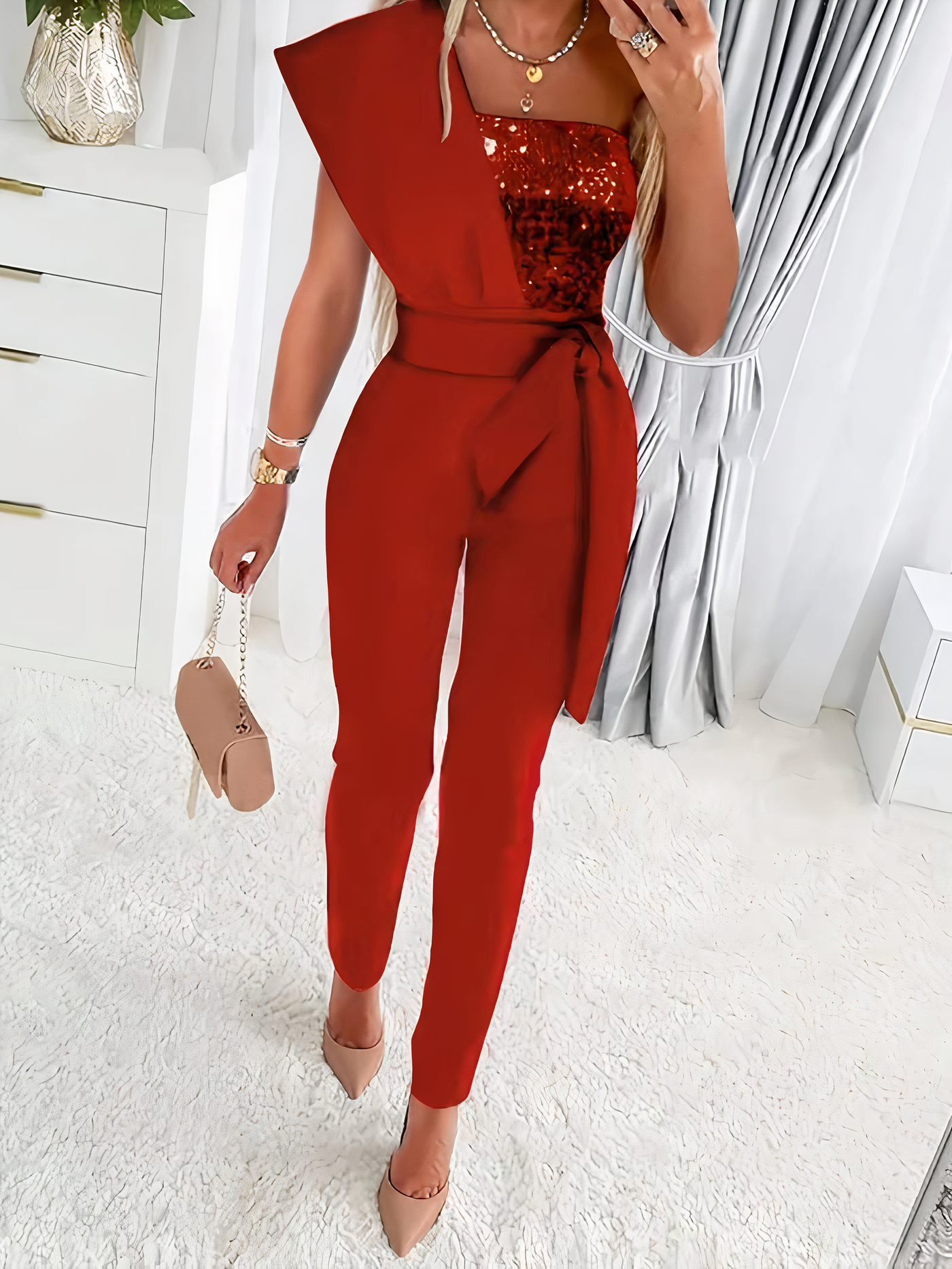 Monroe - Bodycon-jumpsuit med pailletter