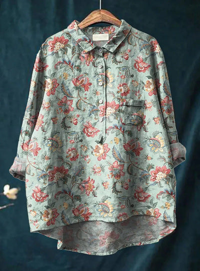 Harmine blomstret bluse til kvinder