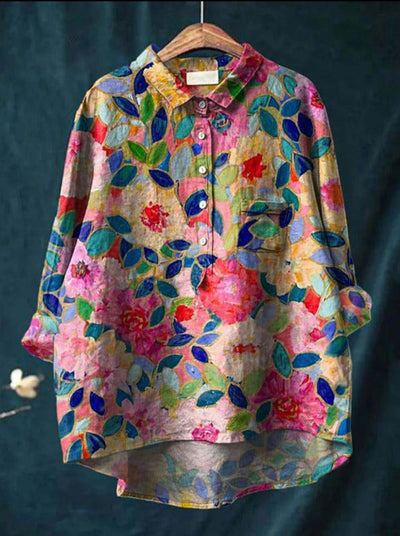 Harmine blomstret bluse til kvinder