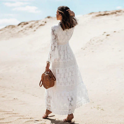 Boho Women's Perséphone Dress - Long Sleeves, Flowy Cut and Artistic Boho Details