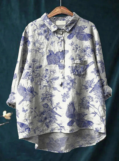 Harmine blomstret bluse til kvinder