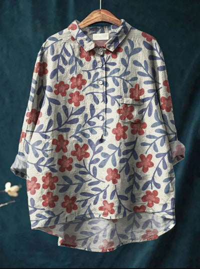 Harmine blomstret bluse til kvinder
