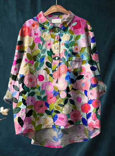 Harmine blomstret bluse til kvinder
