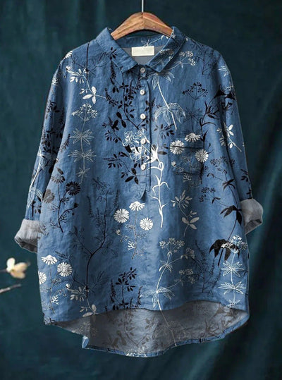 Harmine blomstret bluse til kvinder