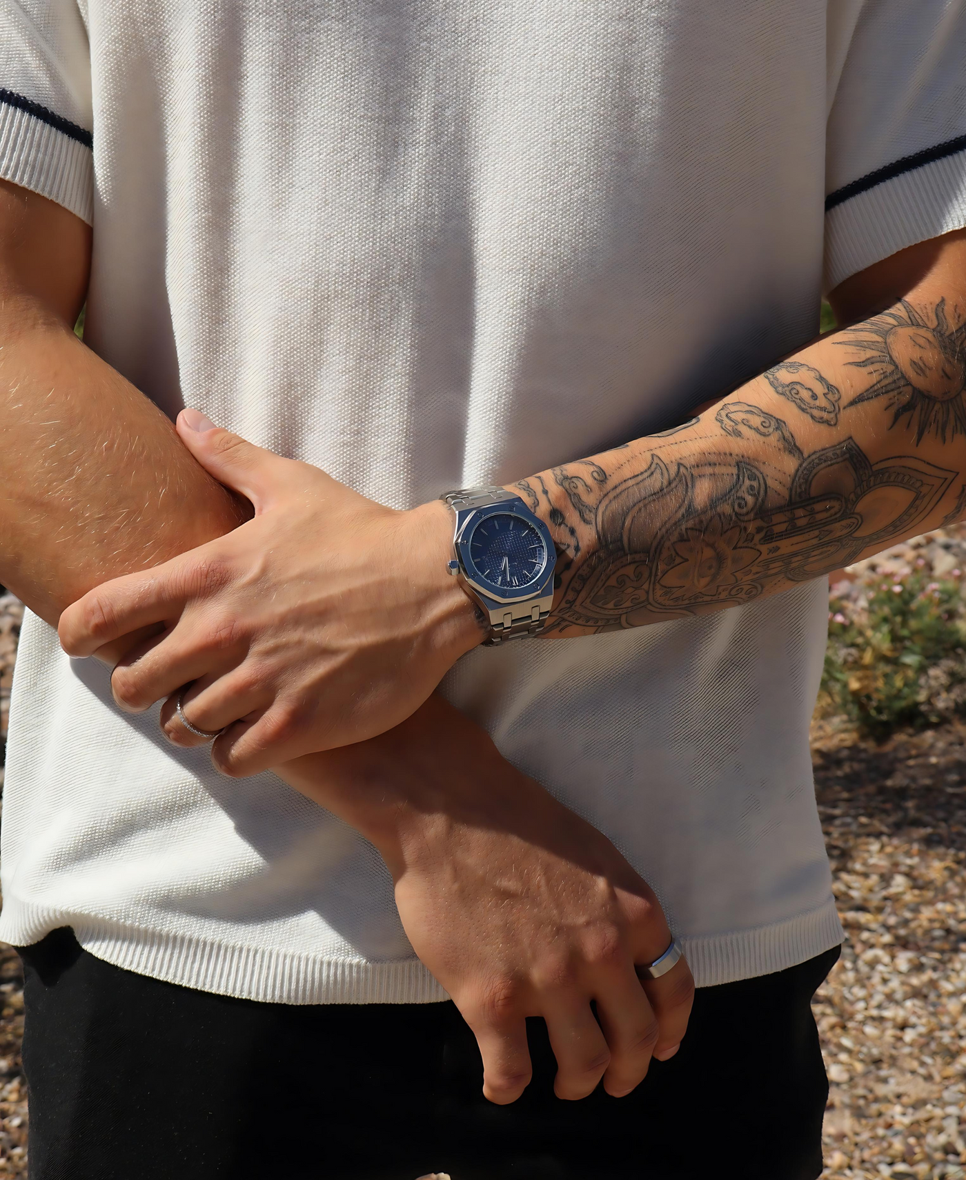 Elegant 41mm men's wristwatch with stainless steel case