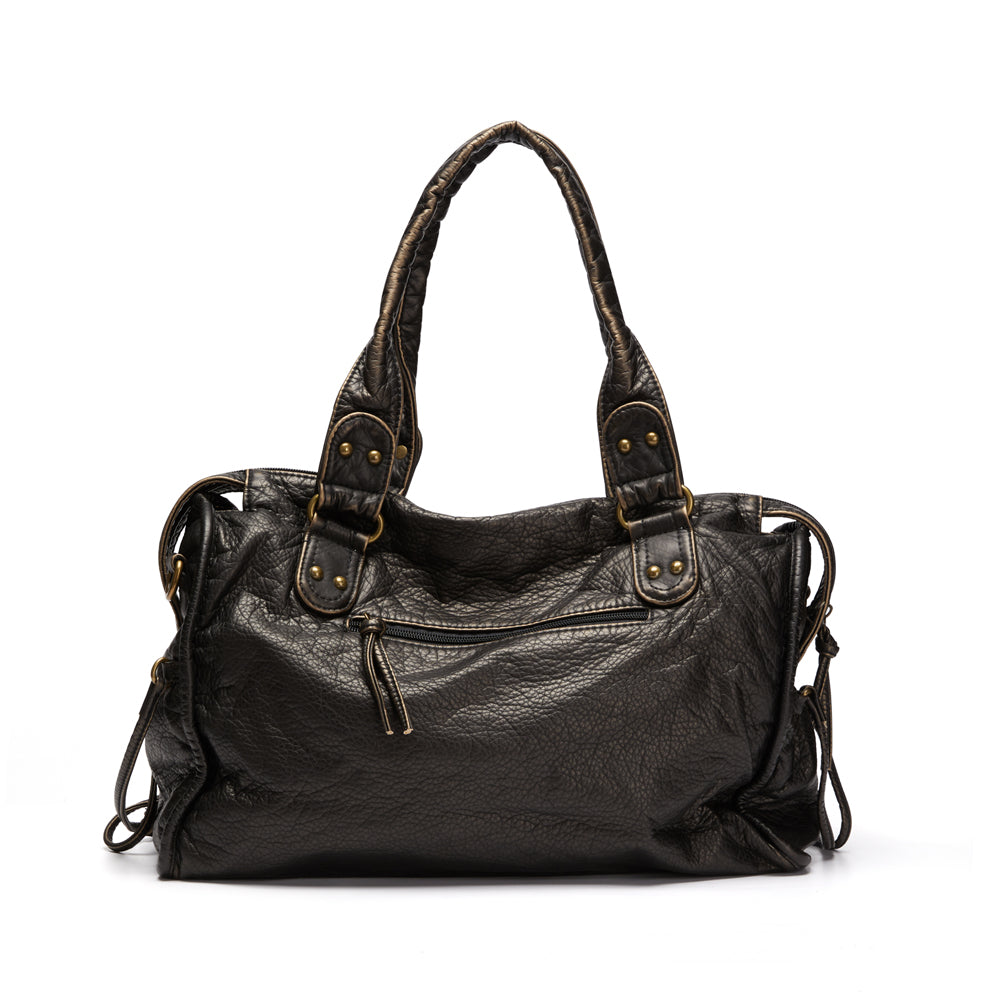 sac de cours noir vintage grand format