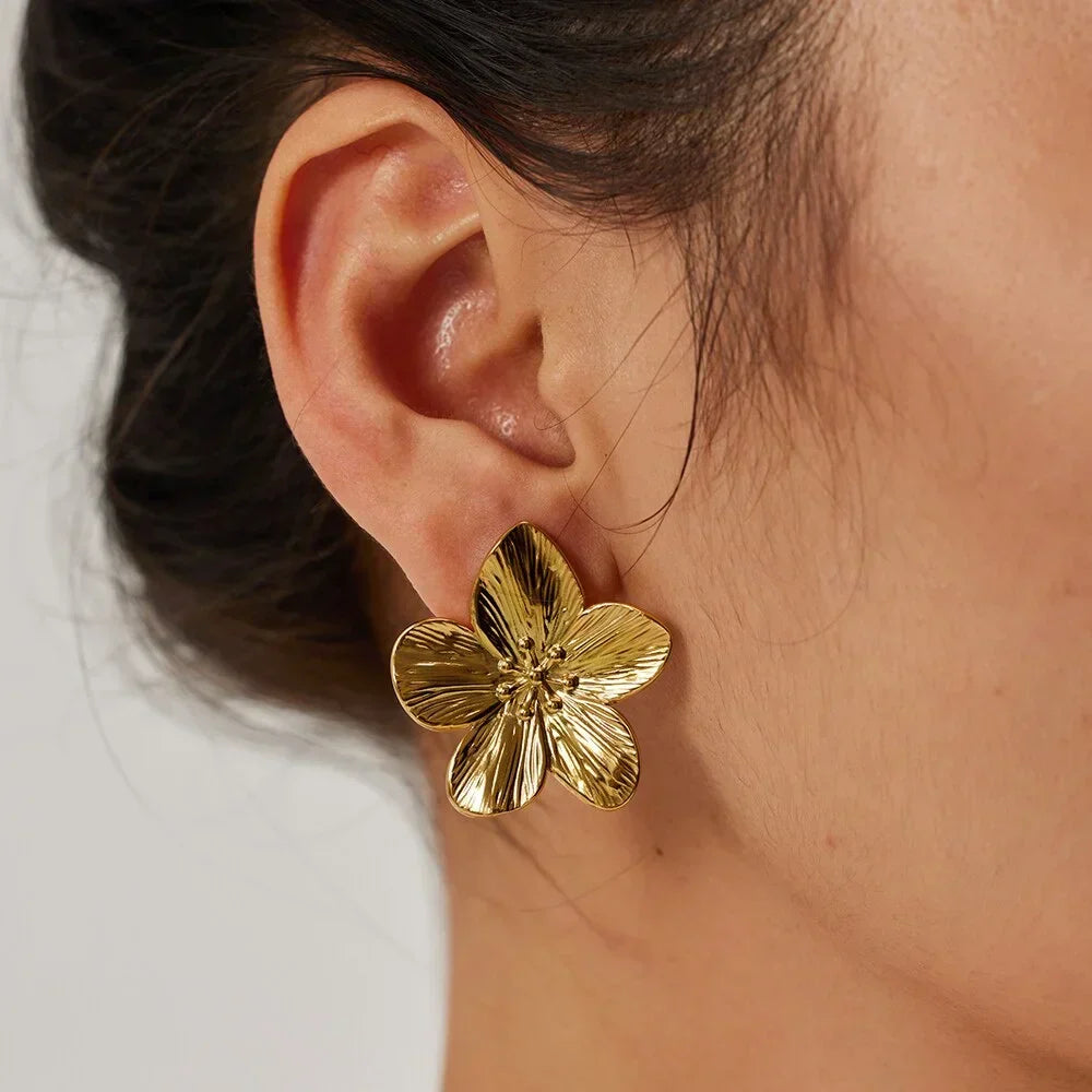 Juliette - Vintage blomsterøreringe i guld