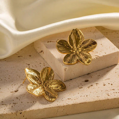 Juliette - Vintage blomsterøreringe i guld