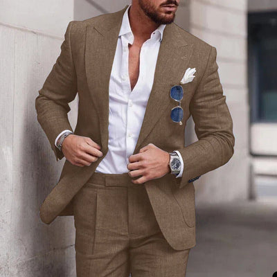Men's 2-piece linen wedding suit