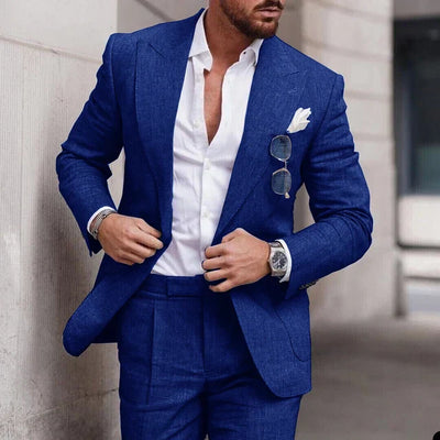 Men's 2-piece linen wedding suit