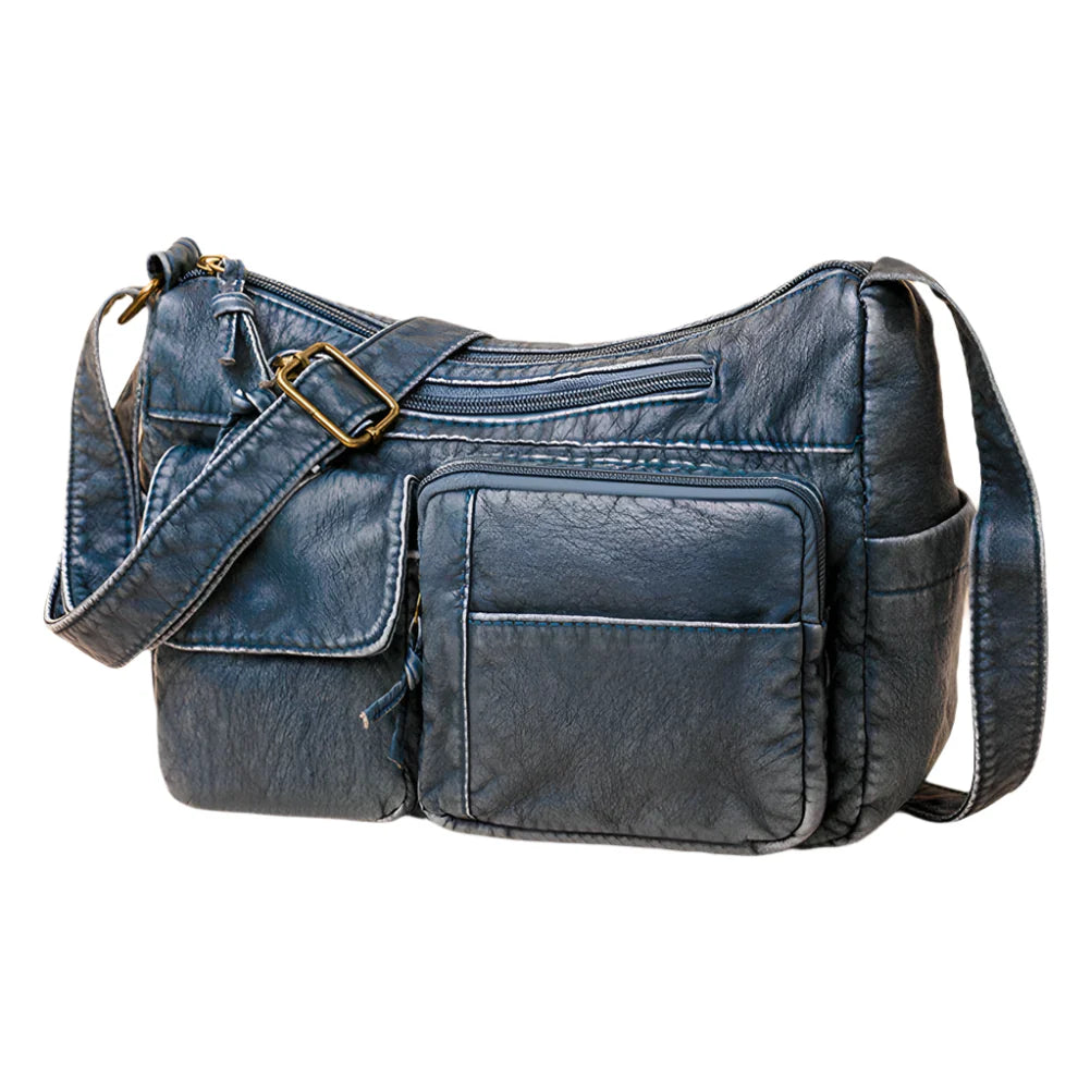 Women - Shoulder Bag - Vintage Leather Multi-Pocket