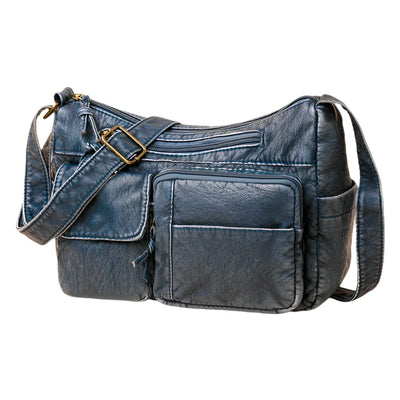 Women - Shoulder Bag - Vintage Leather Multi-Pocket