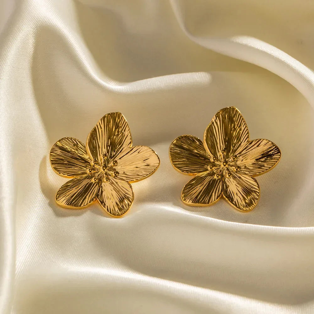 Juliette - Vintage blomsterøreringe i guld