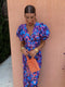 Sofia Women's Dress - Fitted Midi Dress with Expressive Print and Elegant Buff Sleeves