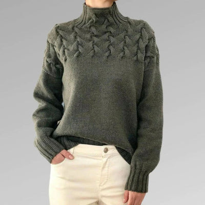 Sansa - Strikket sweater med rullekrave til kvinder